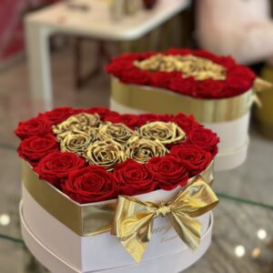 Infinity roses medium heart box 19 roses